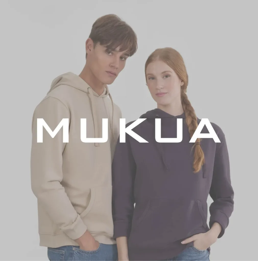 Logo oficial de MUKUA - Distribuidor en Vigo de textil promocional personalizable.